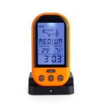 Digital insertion cooking / kitchen thermometer and for barbeque, orange color, model TG02